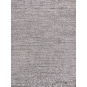 Crush Hand-Knotted Bamboo Silk Dark Silver/Silver 9'x12' Area Rug