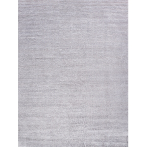 Crush Hand-Knotted Bamboo Silk Silver 8'x10' Area Rug