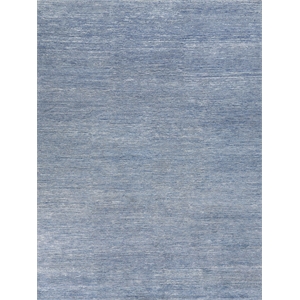 Crush Hand-Knotted Bamboo Silk Aqua/Dark Aqua 8'x10' Area Rug