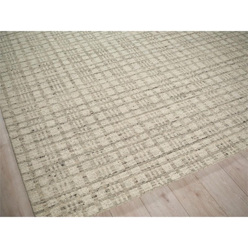 Desi Hand-Knotted Wool Light Silver 12'x15' Area Rug