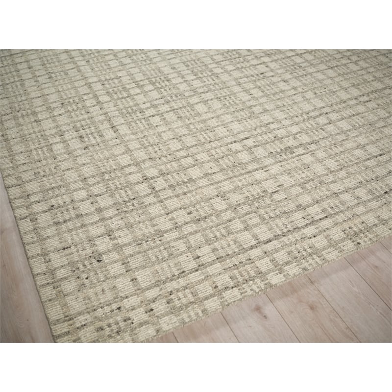 Desi Hand-Knotted Wool Light Silver 14'x18' Area Rug