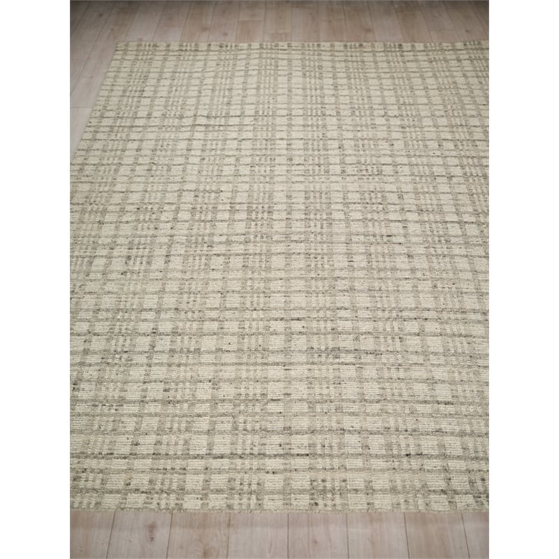 Desi Hand-Knotted Wool Light Silver 14'x18' Area Rug