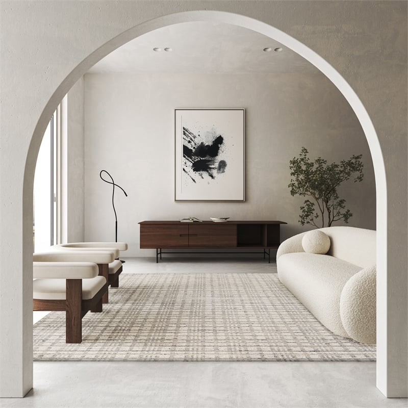 Desi Hand-Knotted Wool Light Silver 14'x18' Area Rug