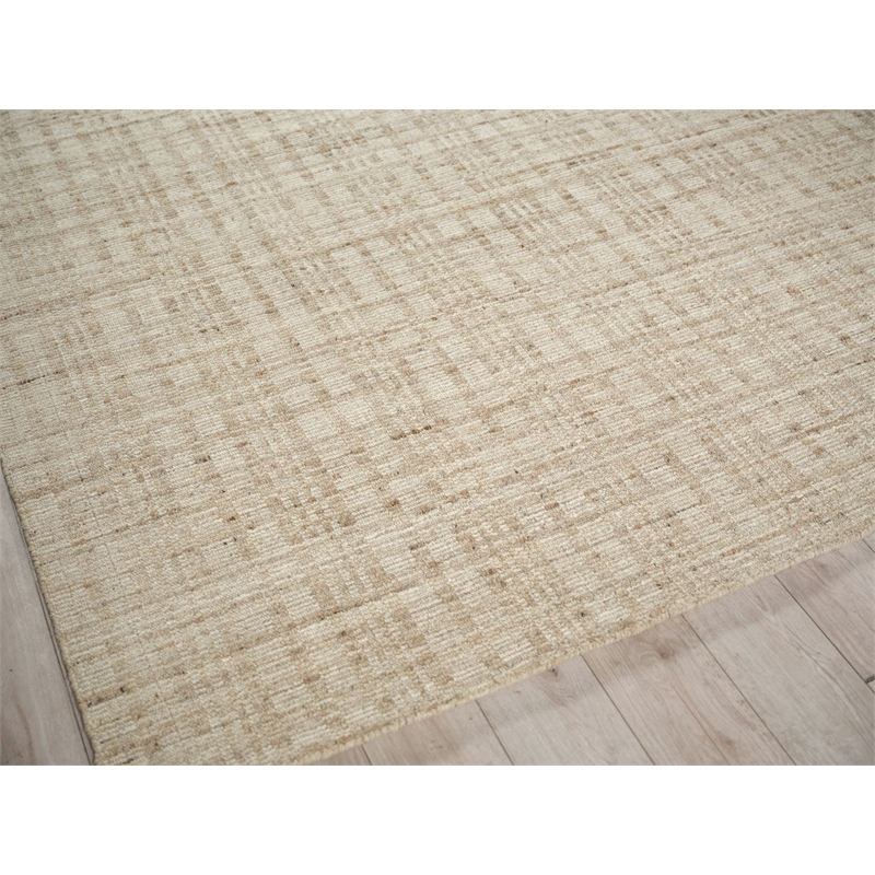Desi Hand-Knotted Wool Light Beige 10'x14' Area Rug