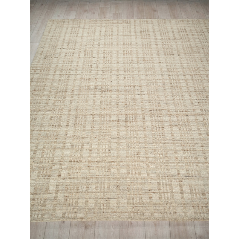 Desi Hand-Knotted Wool Light Beige 10'x14' Area Rug