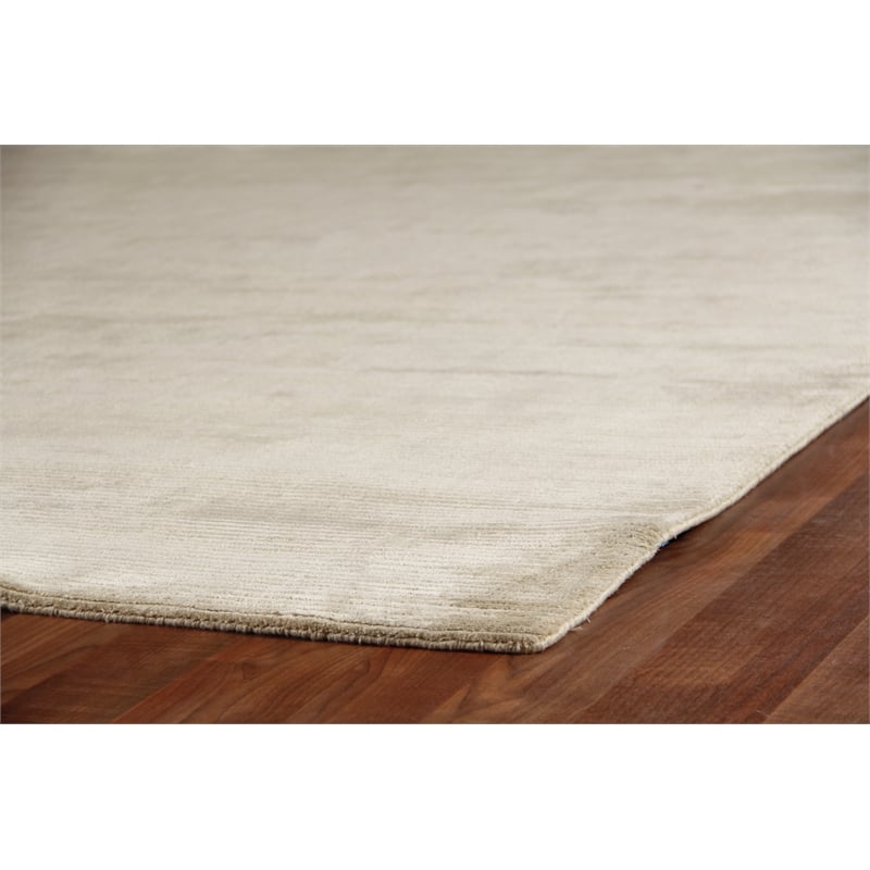 Dove Handloomed Viscose Light Beige 14'x18' Area Rug