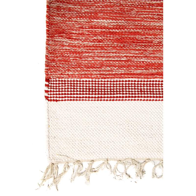 Druggets Flatweave Cotton Red 5'x8' Area Rug