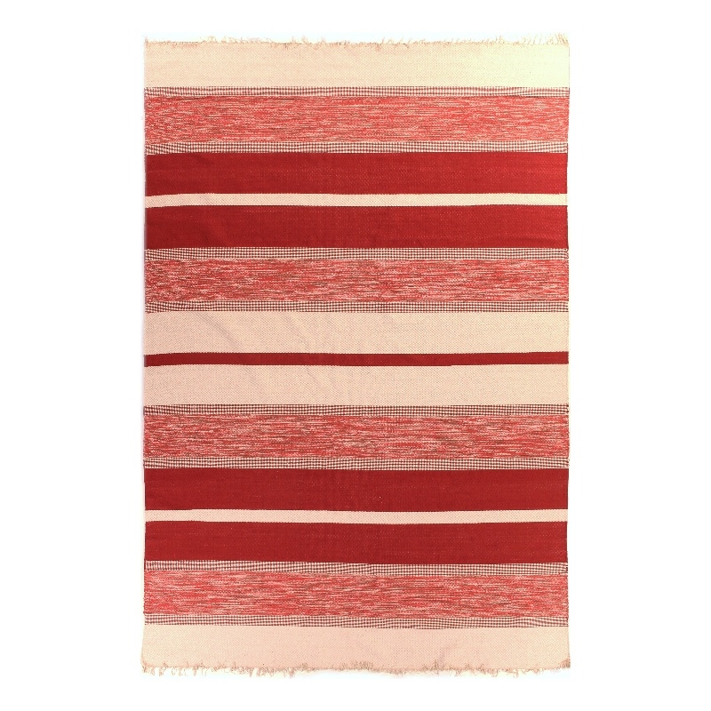 Druggets Flatweave Cotton Red 5'x8' Area Rug