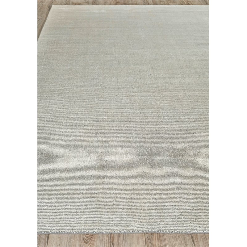 Duo Handloomed Wool/Bamboo Silk White/Gray 2'x3' Area Rug
