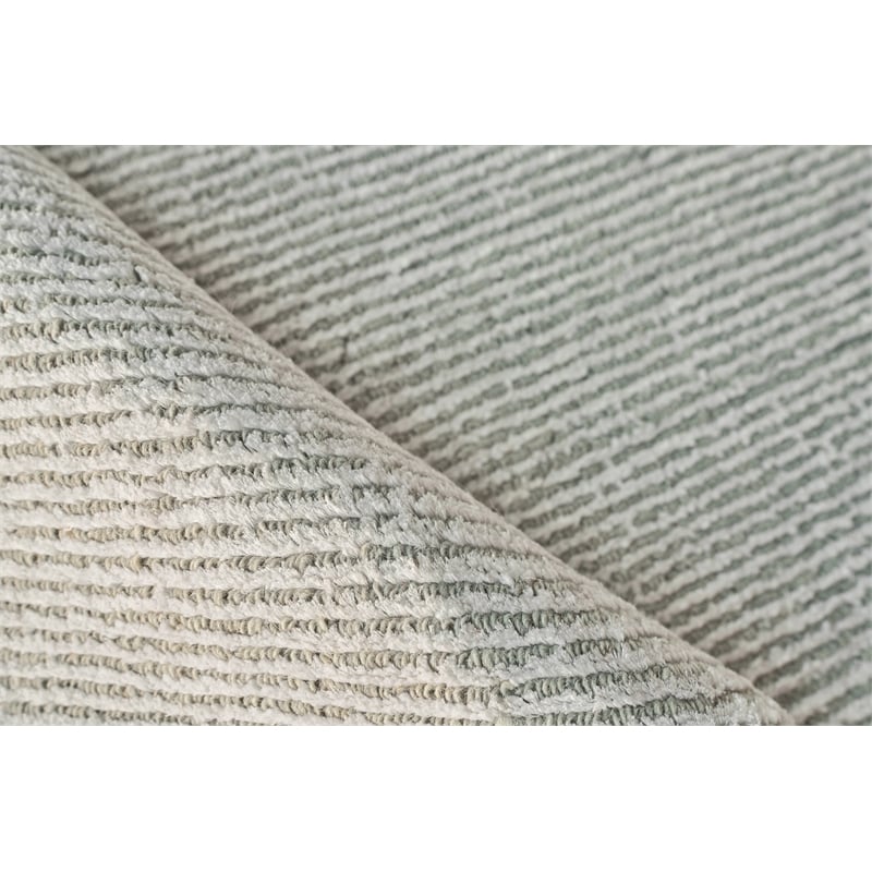 Duo Handloomed Wool/Bamboo Silk White/Gray 2'x3' Area Rug