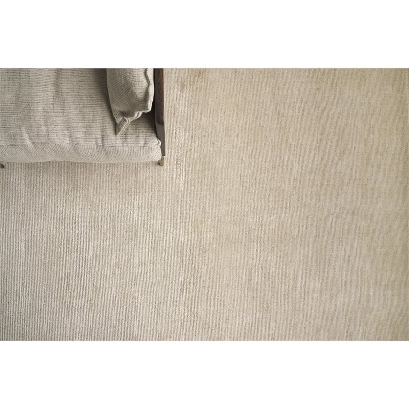 Duo Handloomed Wool/Bamboo Silk Gray/White 2'x3' Area Rug