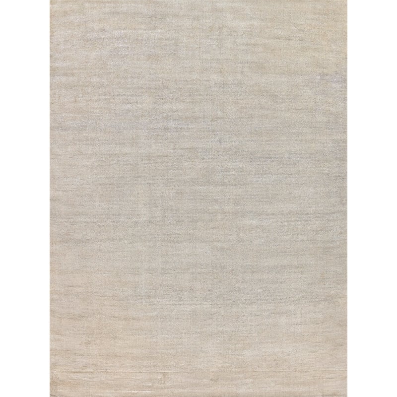 Duo Handloomed Wool/Bamboo Silk Gray/White 2'x3' Area Rug