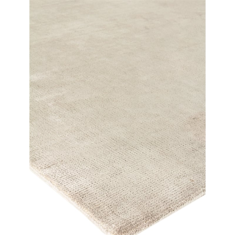 Duo Handloomed Wool/Bamboo Silk Gray/White 6'x9' Area Rug
