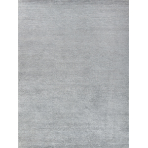 Crush Hand-Knotted Bamboo Silk Light Silver 8'x10' Area Rug