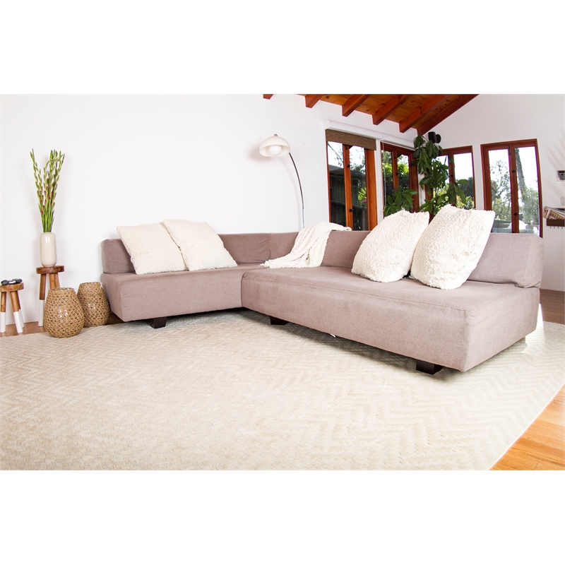 Demani Handloomed New Zealand Wool Linen 6'x9' Area Rug