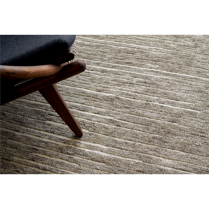 Eaton Hand-Knotted Wool/Bamboo Silk Gray 9'x12' Area Rug