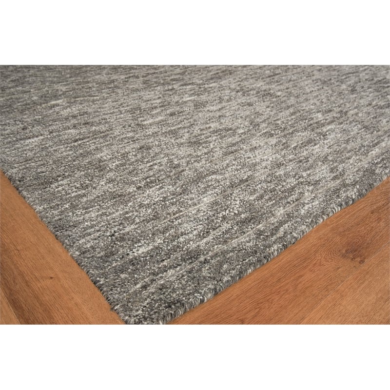 Eaton Hand-Knotted Wool/Bamboo Silk Gray/Ivory 9'x12' Area Rug