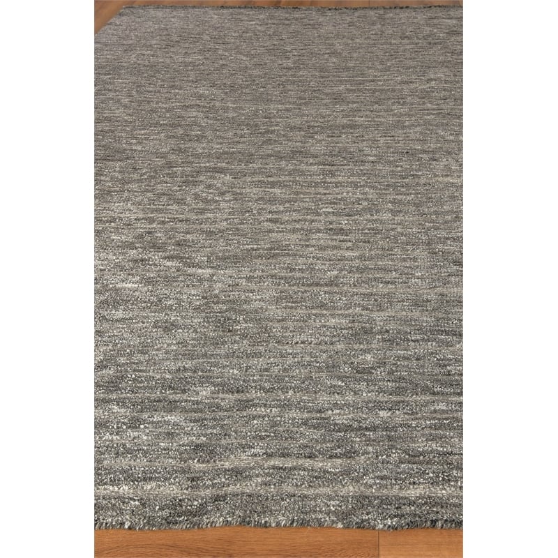 Eaton Hand-Knotted Wool/Bamboo Silk Gray/Ivory 9'x12' Area Rug