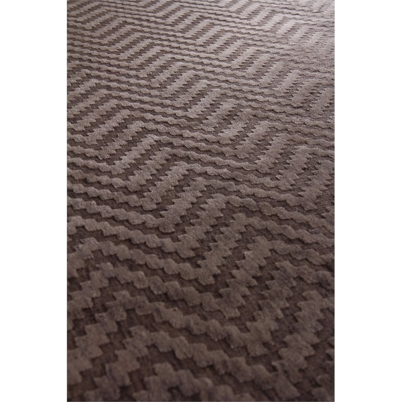 Demani Handloomed New Zealand Wool Brown 5'x8' Area Rug