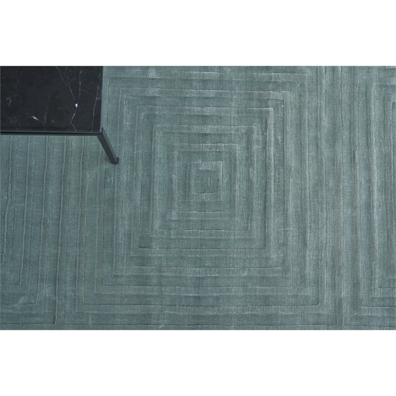 Dove Embossed Handloomed Viscose Blue Aqua 8'x10' Area Rug