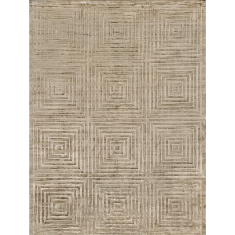 Dove Embossed Handloomed Viscose Khaki 12'x15' Area Rug