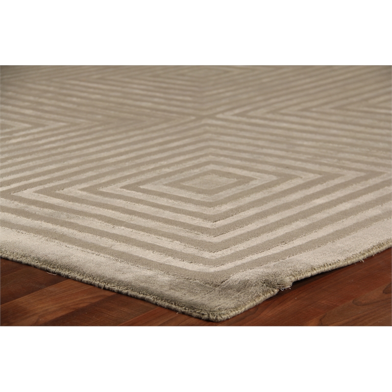 Dove Embossed Handloomed Viscose Dark Gray 6'x9' Area Rug
