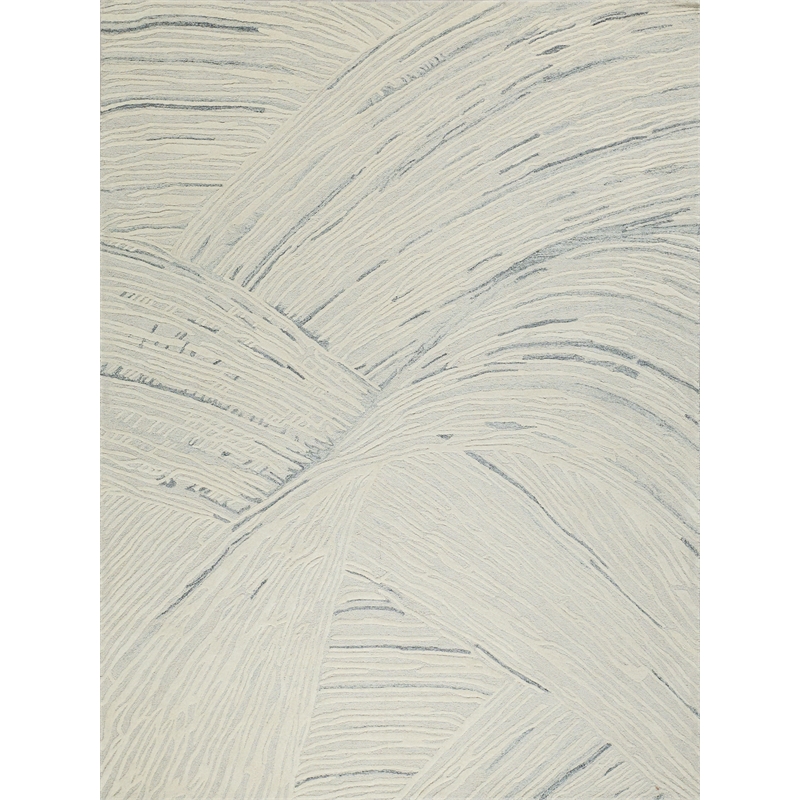 Entro Hand-Tufted New Zealand Wool Silver/Ivory 4'x6' Area Rug