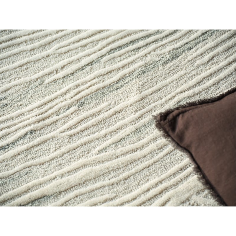 Entro Hand-Tufted New Zealand Wool Silver/Ivory 6'x9' Area Rug