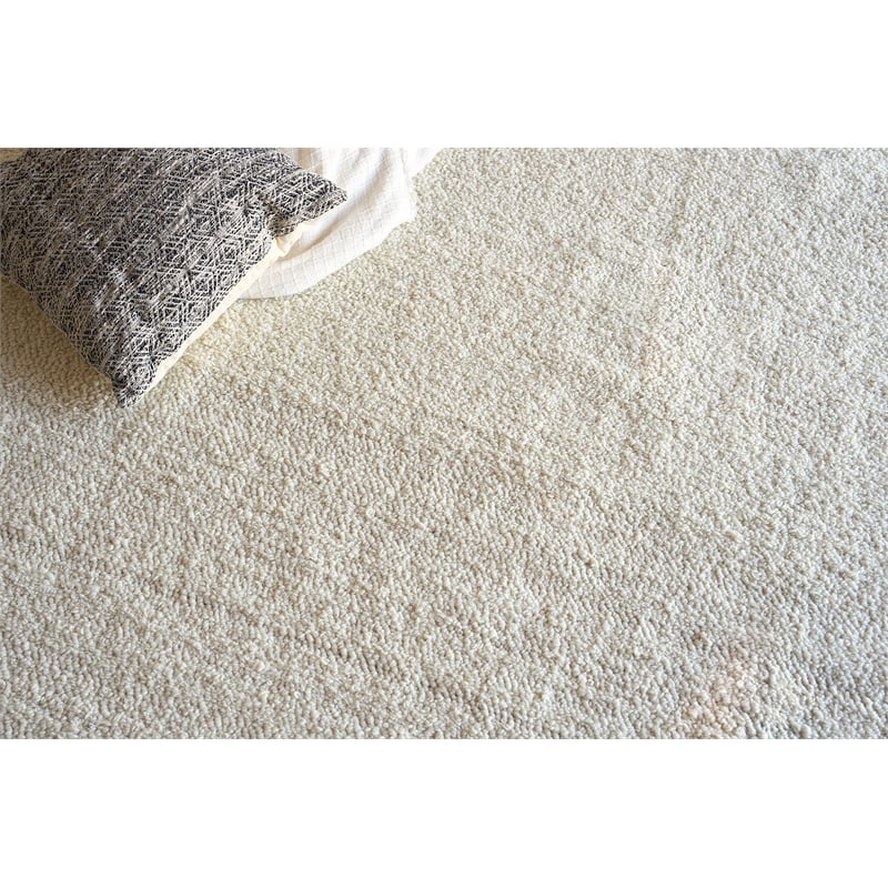 Ferretti Handloomed New Zealand Wool Ivory 2'x3' Area Rug