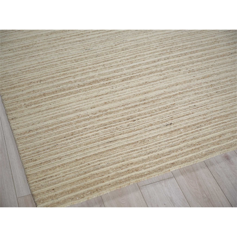 Elko Handloomed New Zealand Wool Beige 2'x3' Area Rug