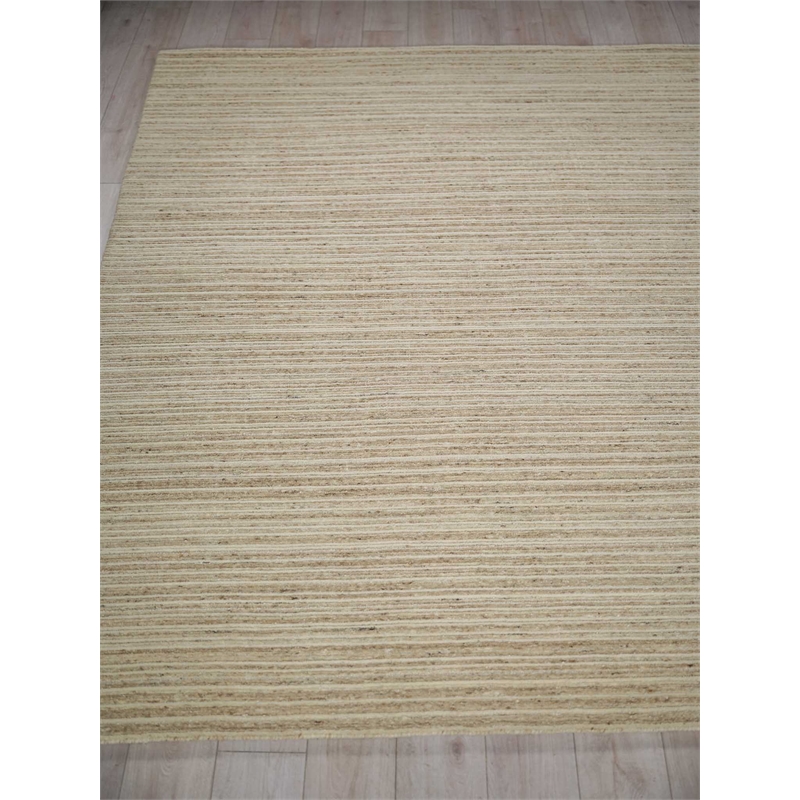 Elko Handloomed New Zealand Wool Beige 2'x3' Area Rug
