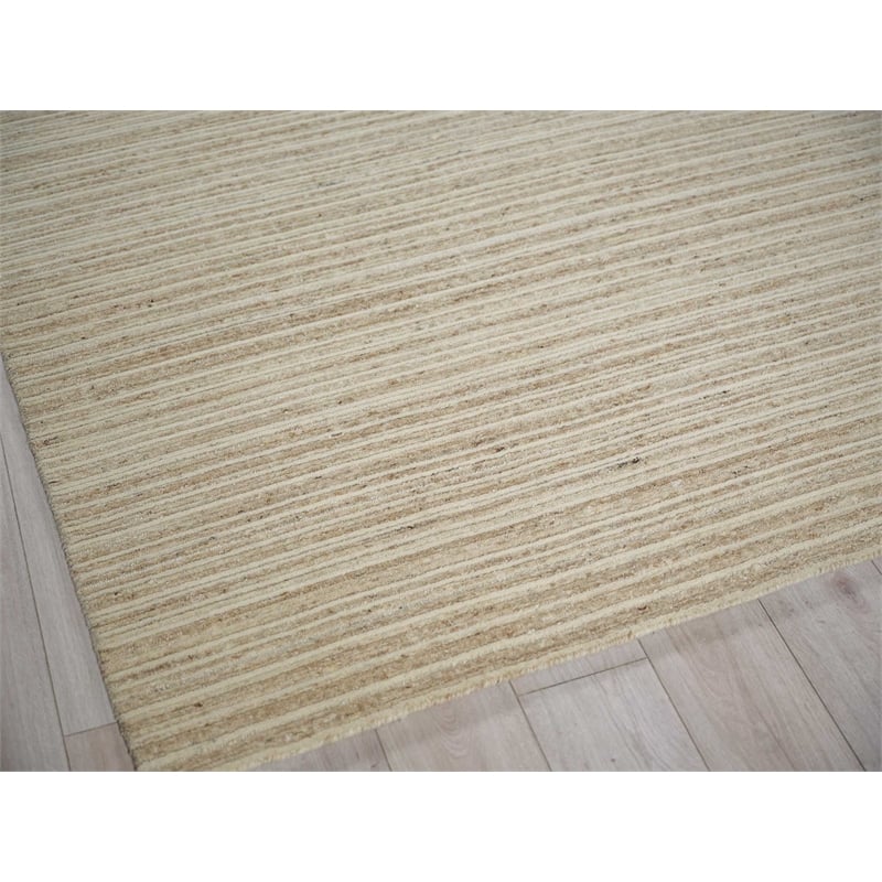 Elko Handloomed New Zealand Wool Beige 6'x9' Area Rug