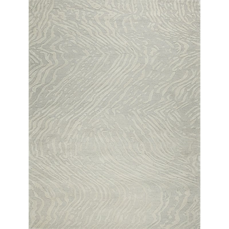 Entro Hand-Tufted New Zealand Wool Silver/Ivory 4'x6' Area Rug