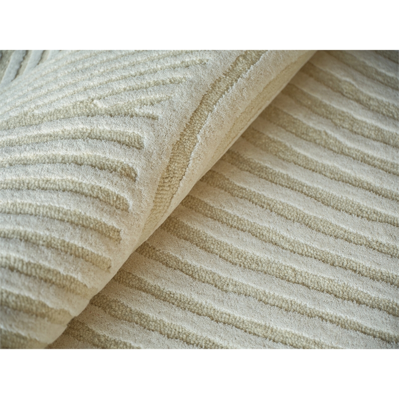 Entro Hand-Tufted New Zealand Wool Cream/Ivory 12'x15' Area Rug