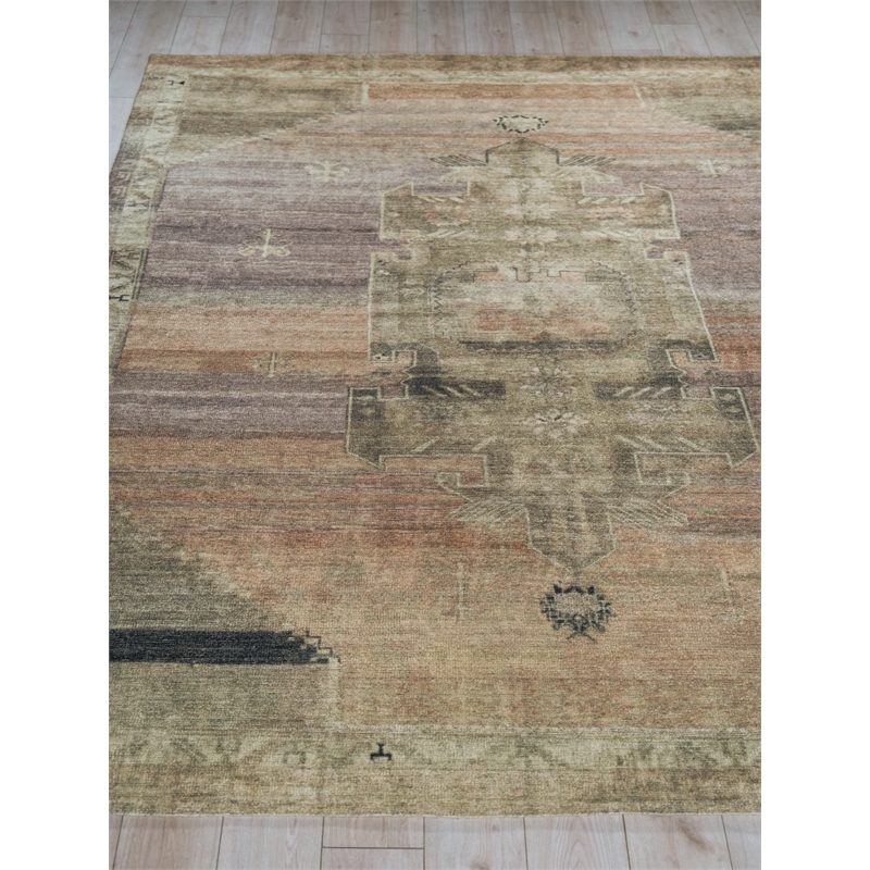 Estate Handloomed Pet Beige/Purple 6'x9' Area Rug