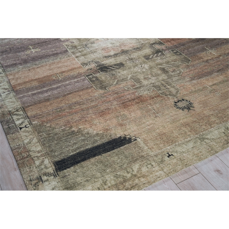 Estate Handloomed Pet Beige/Purple 9'x12' Area Rug