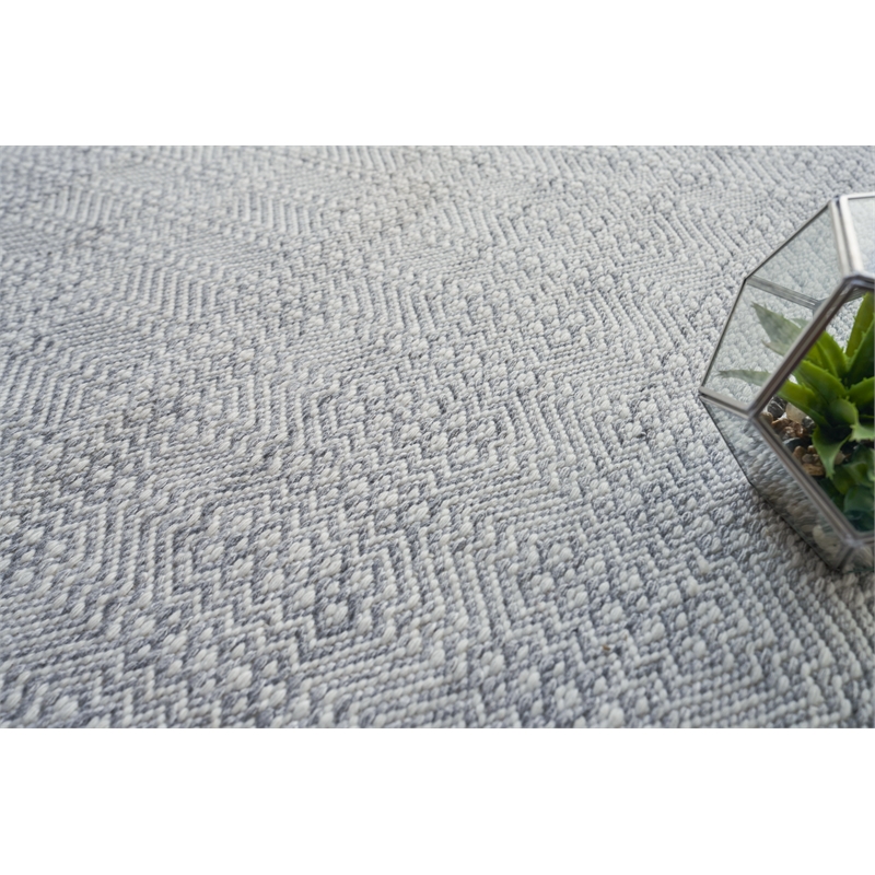 Echo Flatweave Pet Ivory/Light Silver 5'x8' Area Rug