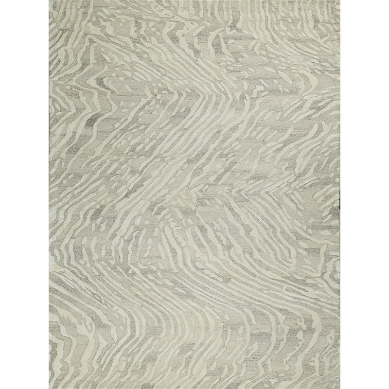 Entro Hand-Tufted New Zealand Wool Beige/Ivory 6'x9' Area Rug