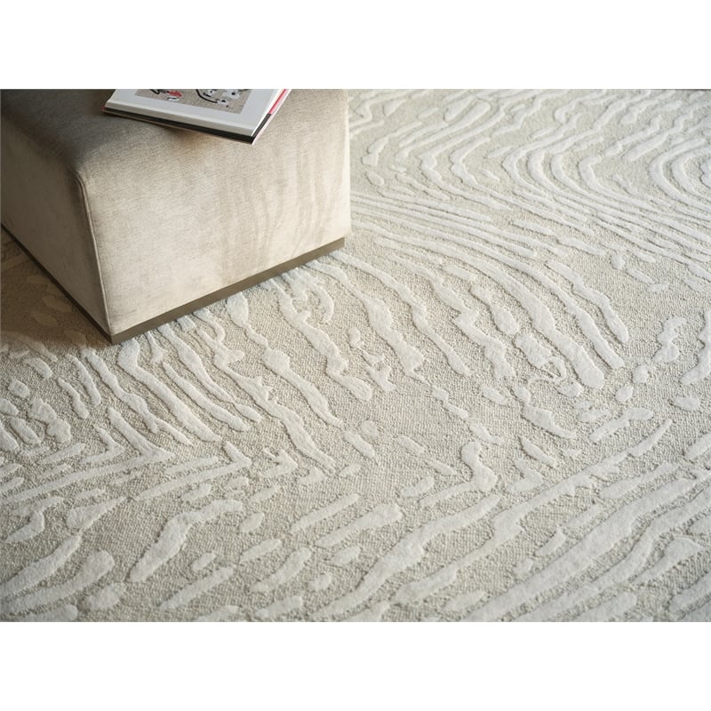 Entro Hand-Tufted New Zealand Wool Silver/Ivory 12'x15' Area Rug
