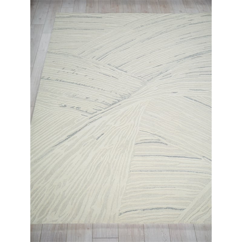 Entro Hand-Tufted New Zealand Wool Silver/Ivory 10'x14' Area Rug
