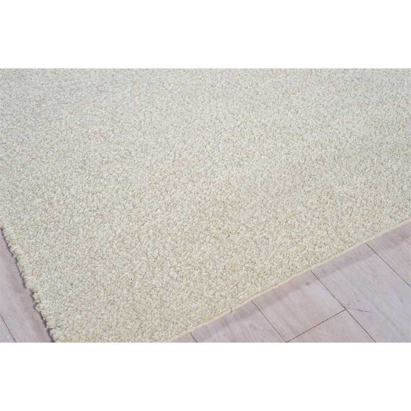 Ferretti Handloomed New Zealand Wool Silver/Ivory 8'x10' Area Rug