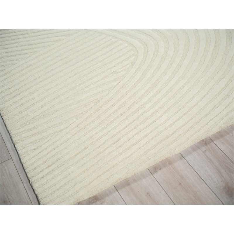 Entro Hand-Tufted New Zealand Wool Cream/Ivory 4'x6' Area Rug