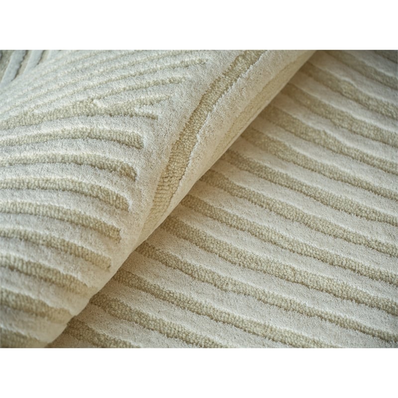 Entro Hand-Tufted New Zealand Wool Cream/Ivory 4'x6' Area Rug