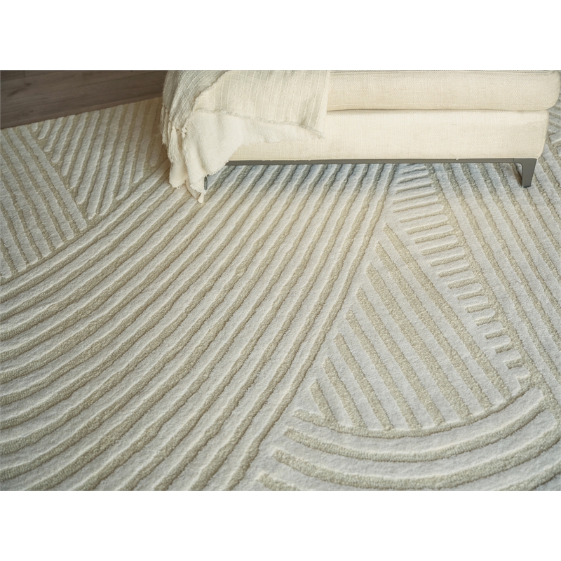 Entro Hand-Tufted New Zealand Wool Cream/Ivory 4'x6' Area Rug