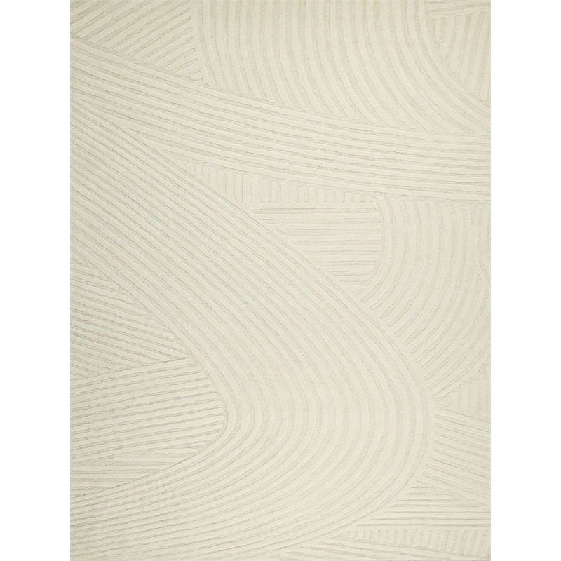 Entro Hand-Tufted New Zealand Wool Cream/Ivory 4'x6' Area Rug