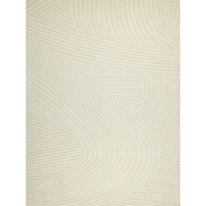 Entro Hand-Tufted New Zealand Wool Cream/Ivory 8'x10' Area Rug