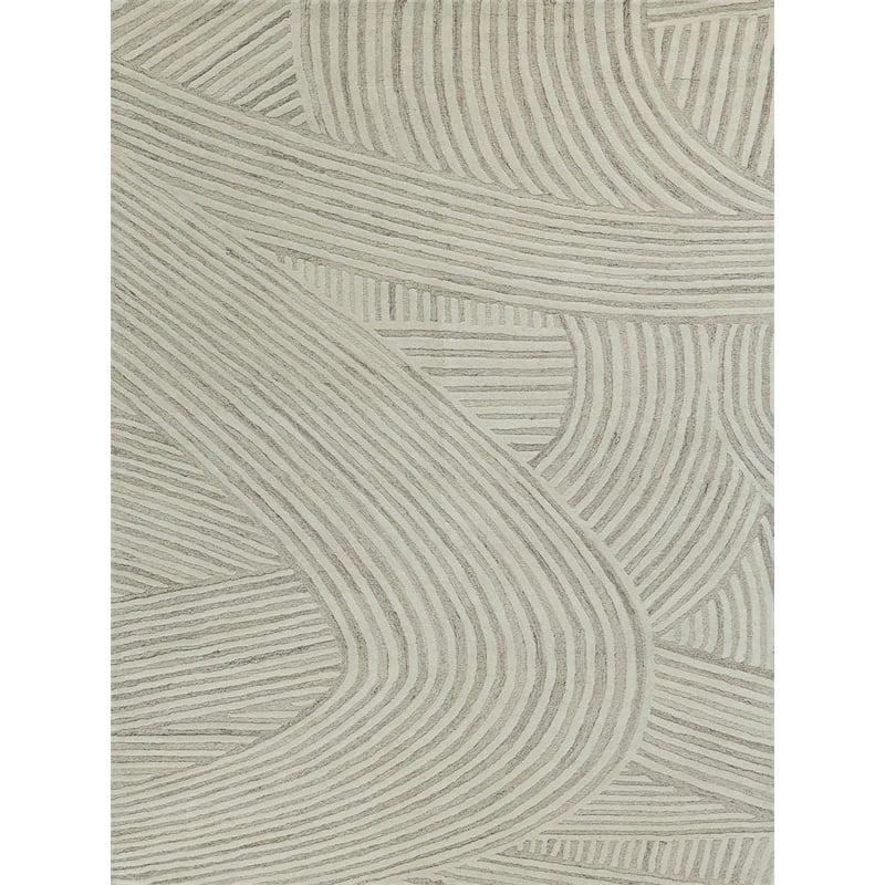 Entro Hand-Tufted New Zealand Wool Beige/Ivory 6'x9' Area Rug