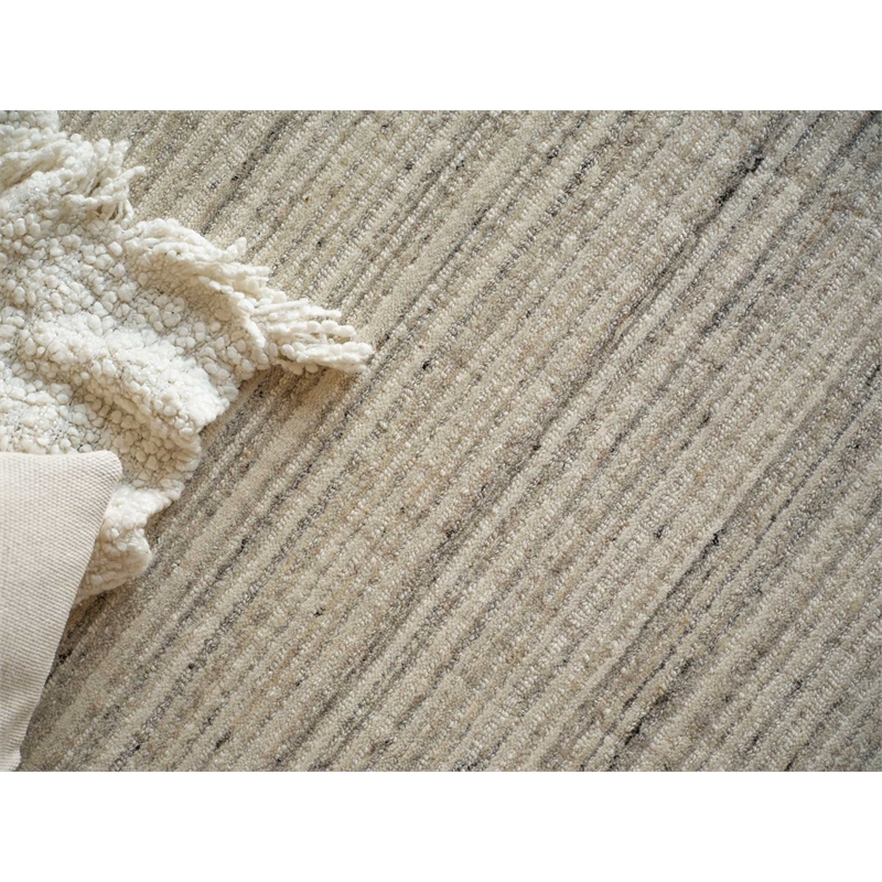 Elko Handloomed New Zealand Wool Gray 2'x3' Area Rug