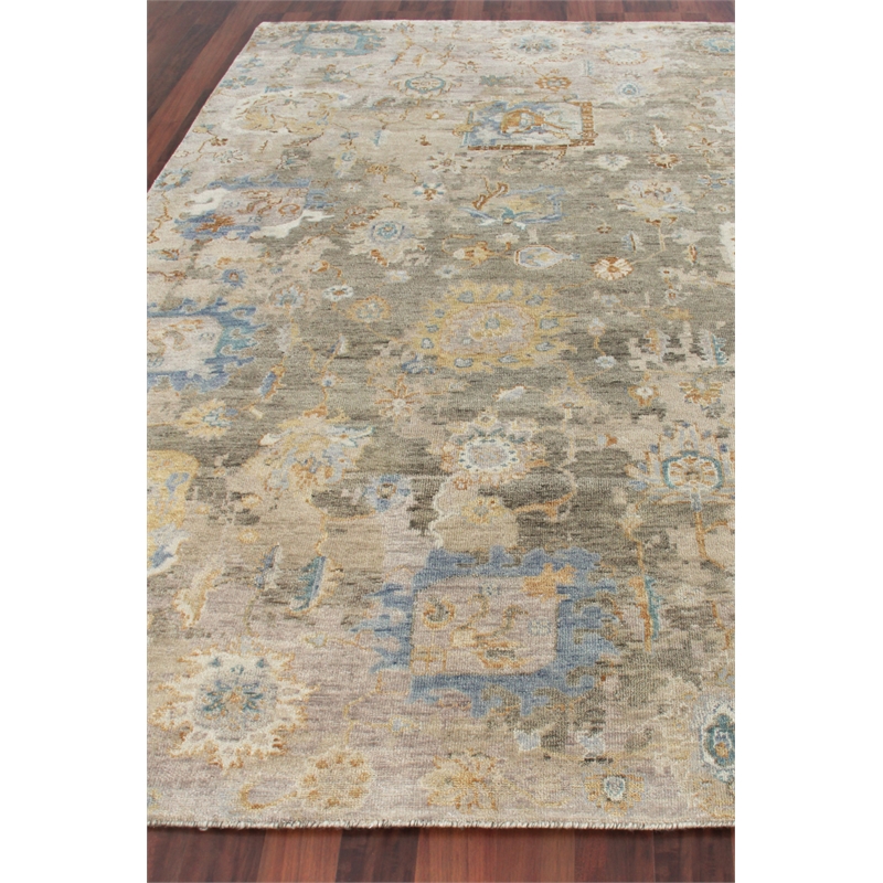 Essex Hand-Knotted New Zealand Wool Brown/Gray/Blue 9'x12' Area Rug