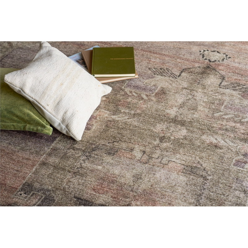 Estate Handloomed Pet Beige/Purple 10'x14' Area Rug